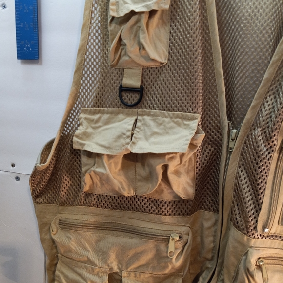 Bass Outdoor America Mesh Ammo Tactical Hunting Hiking Beige L/XL Fishing Vest - Picture 16 of 16